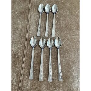 NSCO (National Stainless) Japan Sea Cliff Pattern MCM 7 Iced Teaspoons 7" Rare